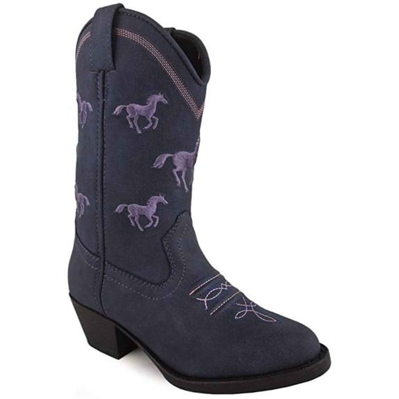 Smoky Mountain Girl's Rustler Navy Leather Cowboy Boots 3878