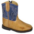 thumbnail image 1 of Smoky Mountain Kid's Clint Bomber Tan/Blue Leather Cowboy Boots 3645, 1 of 2