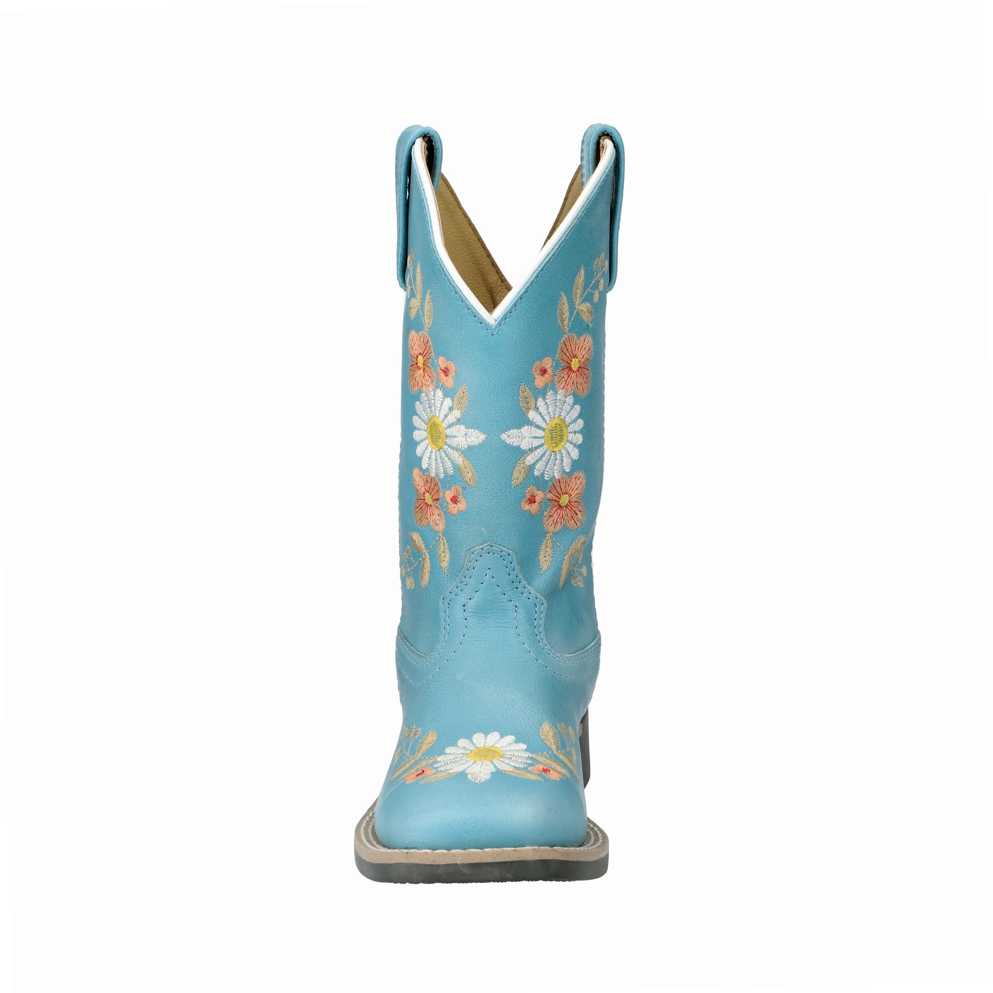 Smoky Mountain Kid's Desert Flowers Turquoise Leather Western Boot with