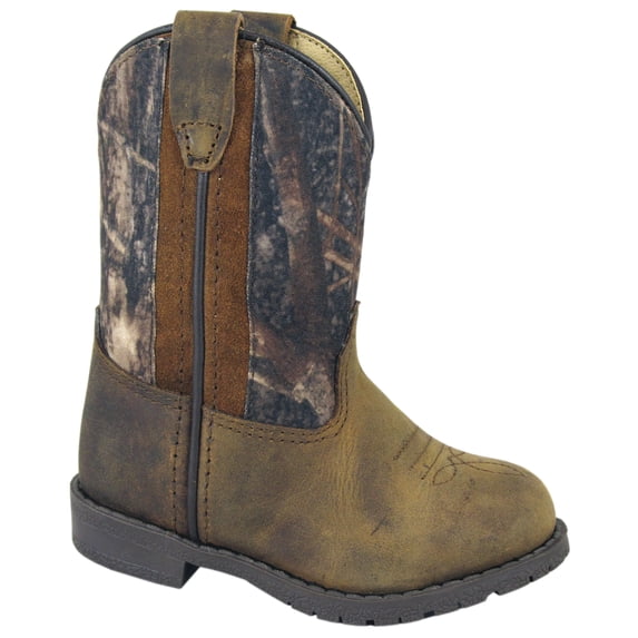 Smoky Mountain Kid's Hopalong Brown Distress/Camo Western Boots 3232