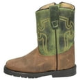 thumbnail image 1 of SMOKY MOUNTAIN BOOTS Kids' Unisex Toddler Autry Western Boots, Color: Brown Distress/Green Crackle, Size: 5, 1 of 6