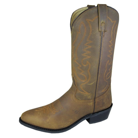 Oiled Distress Brown Leather Western Boot