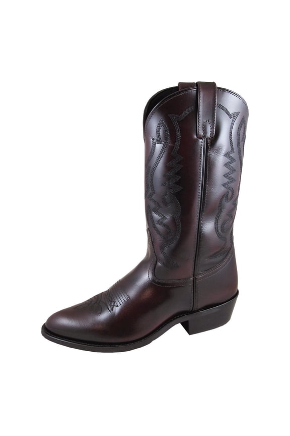 Men's Denver Leather Western Boots, Color: Black Cherry, Size: 9.5-D