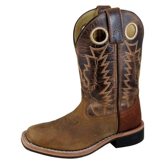 Smoky Mountain Western Boots Boys Jesse Square Toe Brown Crackle 3662C
