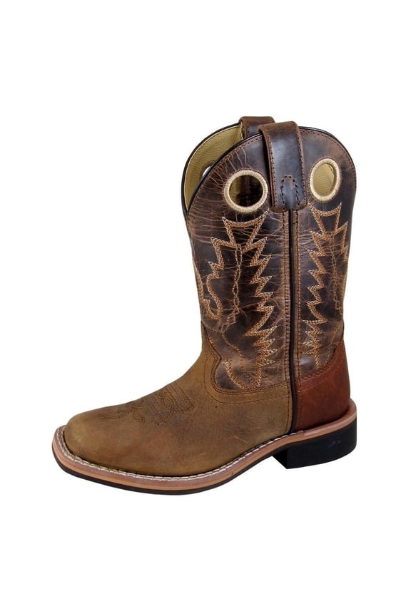 Smoky Mountain Western Boots Boys Jesse Square Toe Brown Crackle 3662C