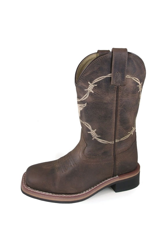 Smoky Mountain Western Boots Boys Logan Zip Brown Waxed 3923T