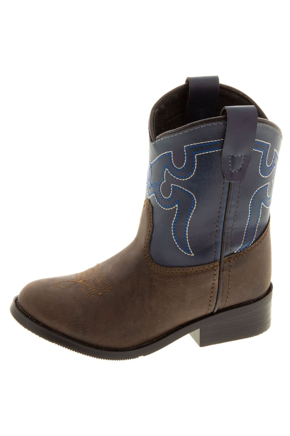 Smoky Mountain Western Boots Boys Monterey Leather Brown Navy 1759T
