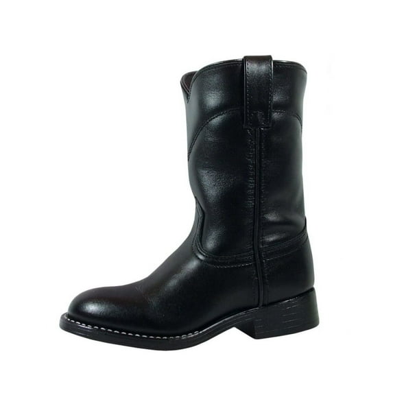 Smoky Mountain Western Boots Boys Roper Leather Roper Toe Black 3010