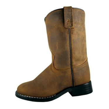 Smoky Mountain Western Boots Boys Roper Leather Roper Toe Brown 3036T