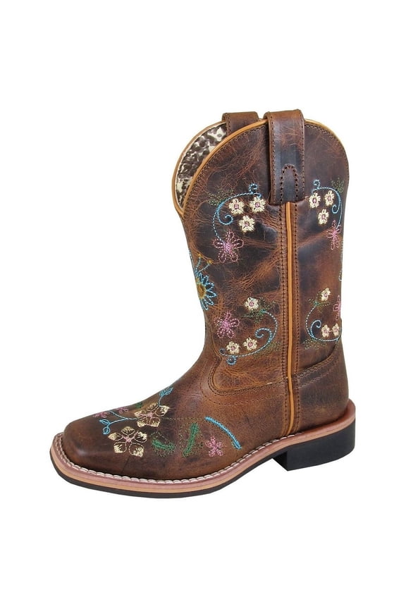 Smoky Mountain Western Boots Girls Floralie Pull On Brown 3843C