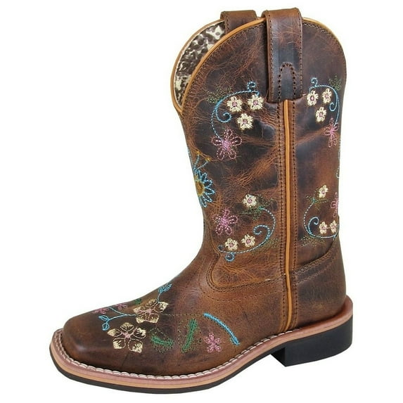 Smoky Mountain Western Boots Girls Floralie Pull On Brown 3843Y