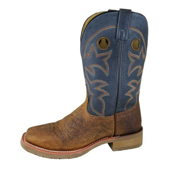 Smoky Mountain Western Boots Mens Parker Leather Brown Navy 4849