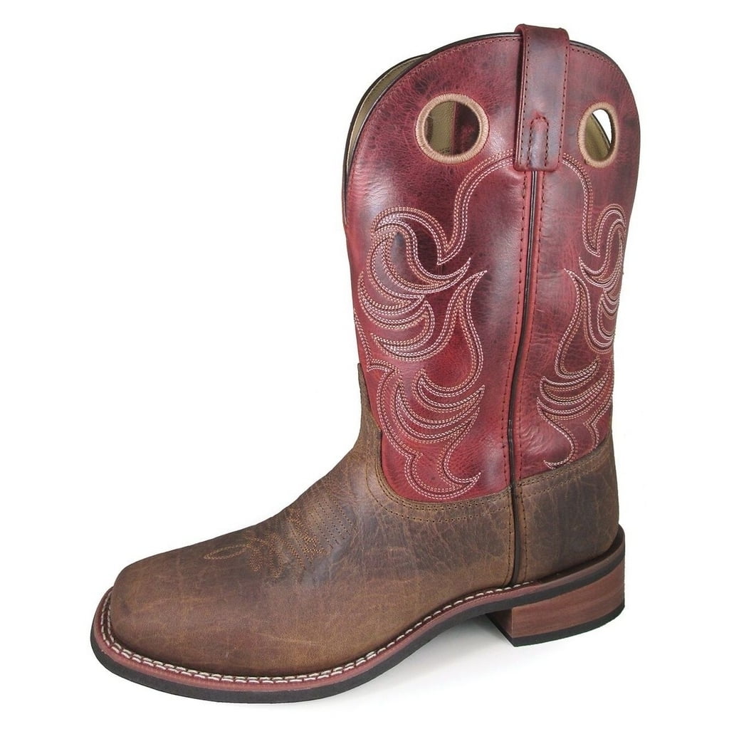 Smoky Mountain Boots | Serie Danville | Botas Western Para Hombre | Punta Cuadrada | Cuero Duradero | Suela De Goma Y Tacón De Bloque | Forro Sintético Y Parte Superior