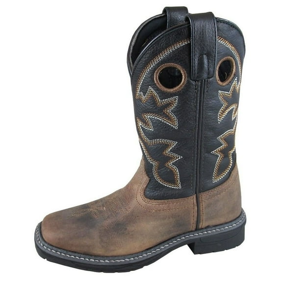 Smoky Mountain Work Boots Boys Stampede Pull On Brown Black 3893Y