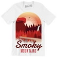 thumbnail image 1 of Smoky Mountains A Road, Pines And A Rocky Landscape In A Sunset Mens T-Shirt, 1 of 4