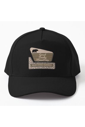 Smoky Mountains Blue Ridge Parkway Baseball Hat, Scenic Travel Graphic Design, Classic Cap