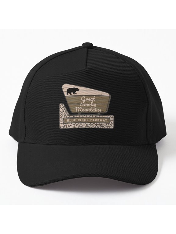 Smoky Mountains Blue Ridge Parkway Baseball Hat, Scenic Travel Graphic Design, Classic Cap