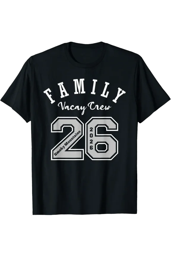 Smoky Mountains Family Vacation Jersey 26 Vacay Crew T-Shirt