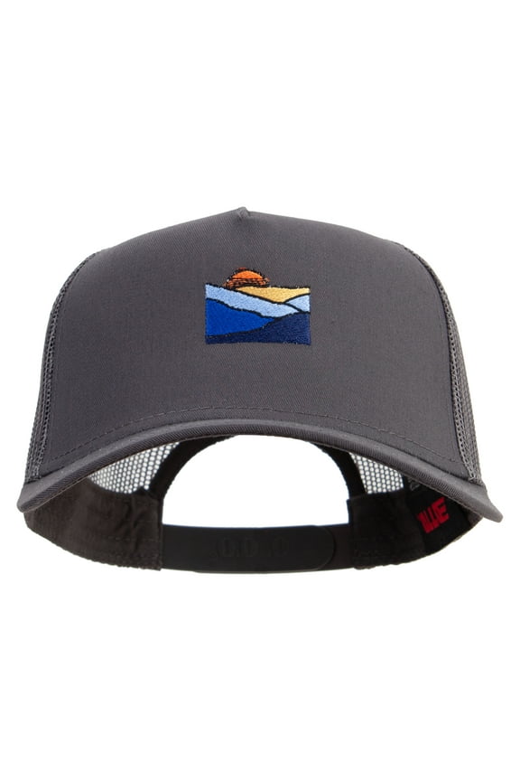 Smoky Mountains Logo Embroidered Twill 5 panel Mesh Back Cap - Charcoal OSFM