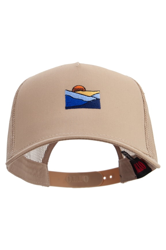 Smoky Mountains Logo Embroidered Twill 5 panel Mesh Back Cap - Khaki OSFM