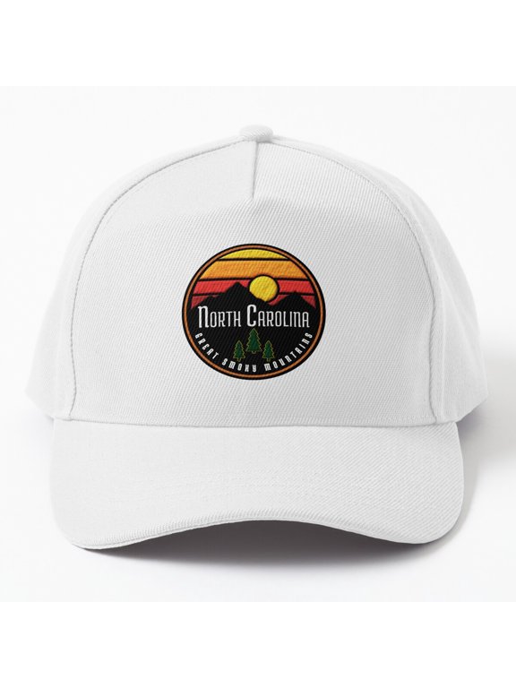 Smoky Mountains North Carolina Baseball Cap, Mountain Travel Graphic Design, Classic Hat