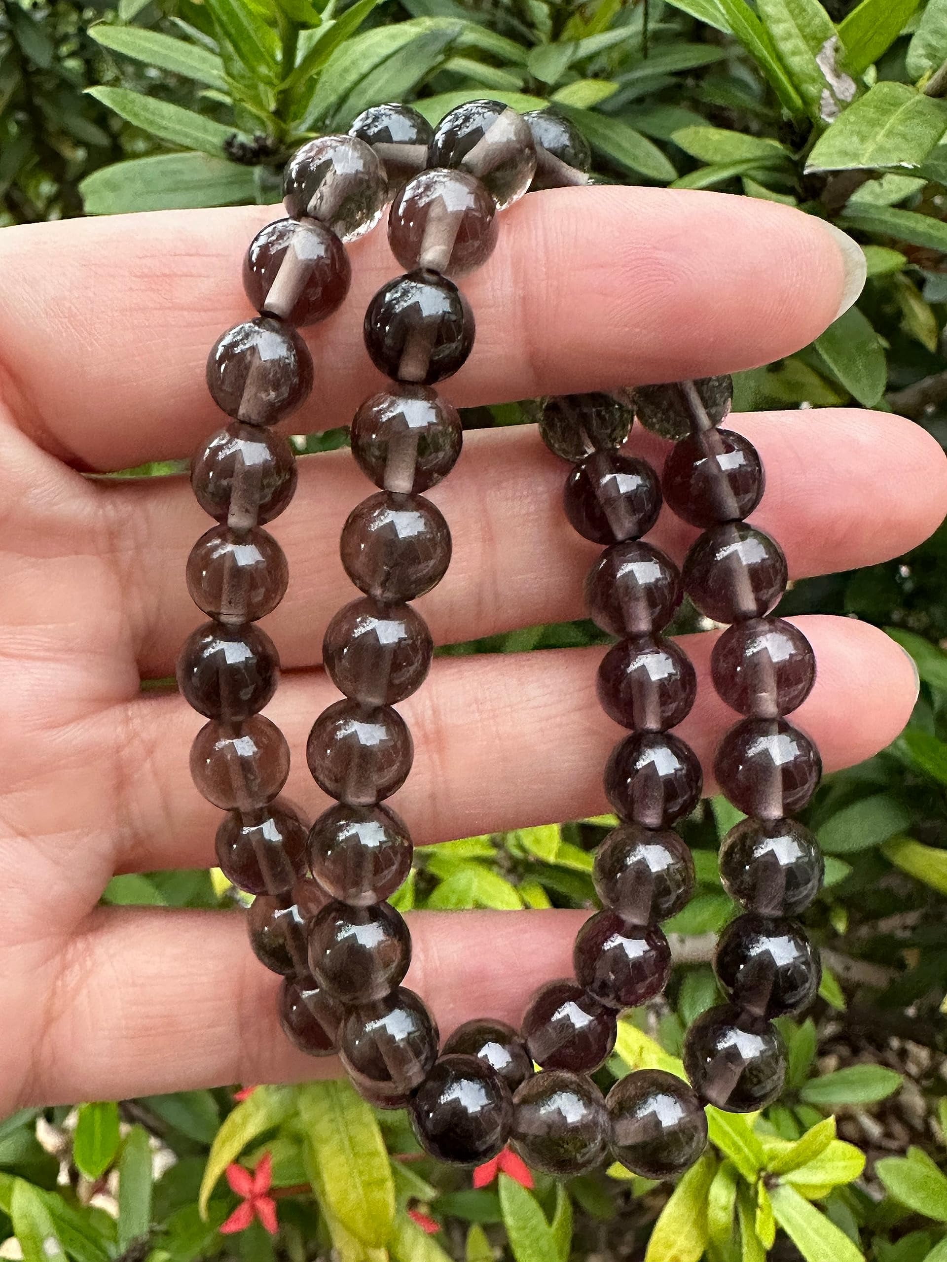 Smoky Obsidian Crystal Bead Bracelet 8mm, Wholesale Genuine Smoky Obsidian Stretch Gemstone Bracelet, Gift for Men & Women (5)