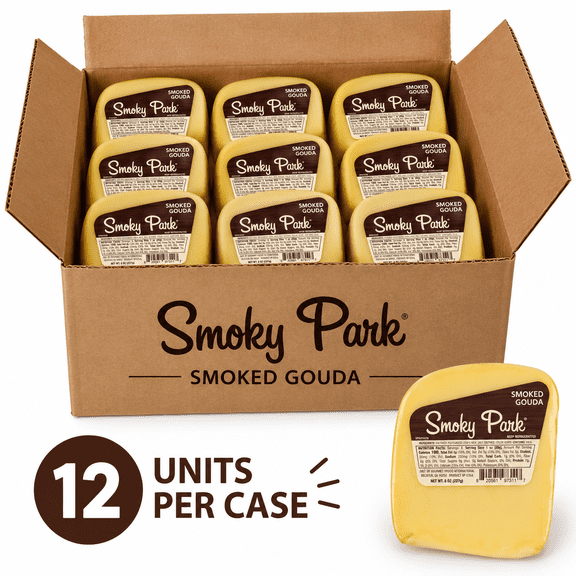 Smoky Park Smoked Gouda Wedge, 8 OZ, 12 Pack