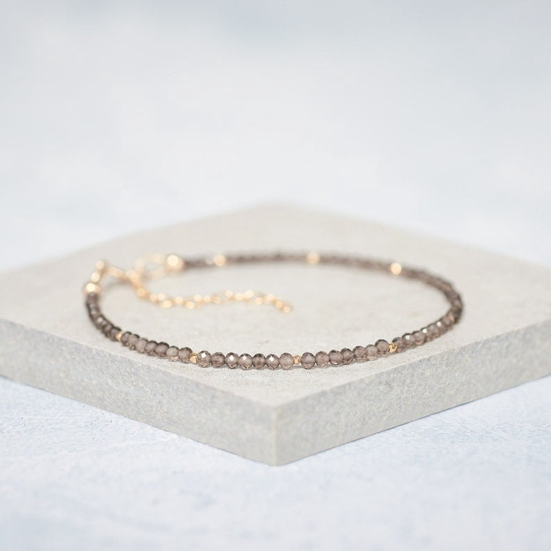 LKBEADS Garnet unisex & Yellow Calcedony Rondelle shape Faceted cut link chain stacking 7 inch bracelet #Code (BRAC_CLA_048), 7 inch, Pietra Argento sterling Metallo, Calcedonio giallo e garnet