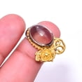 thumbnail image 1 of Smoky Quartz -Brazil Black And Gold Plated 925 Sterling Silver Ring s.6, Brown Smoky Quartz Ring R_8038_308_5, 1 of 2