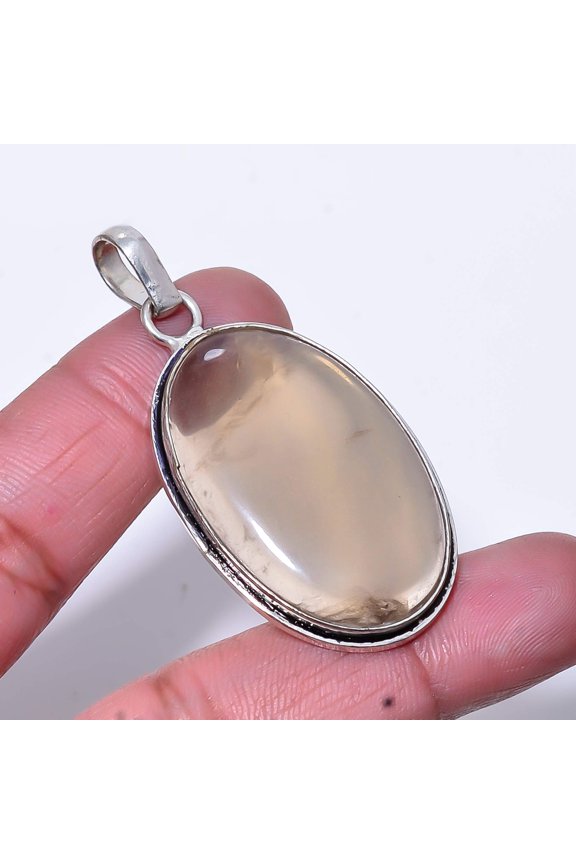 Smoky Quartz - Brazil Designer Handmade 925 Sterling Silver Pendant 2.34" P57