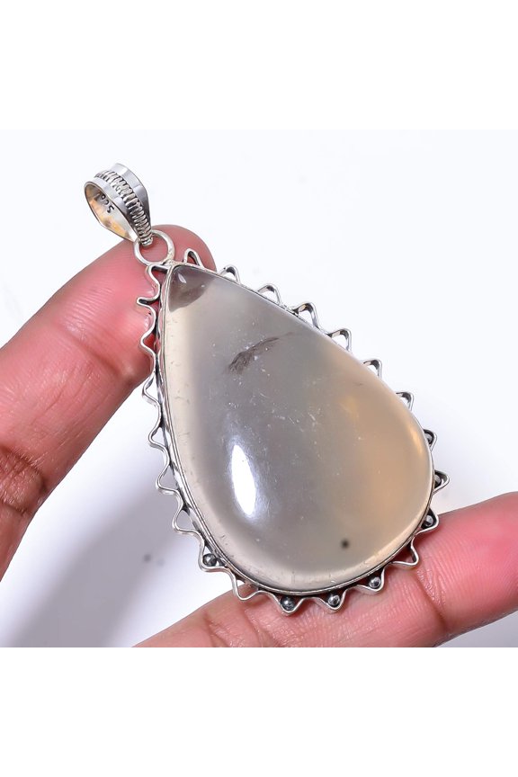 Smoky Quartz - Brazil Designer Handmade 925 Sterling Silver Pendant 2.73" P128