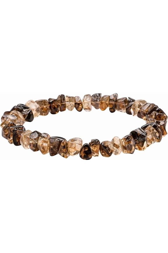 Smoky Quartz Chips Bracelet  Healing Crystal Bracelet for Men & Women, Balance & Positive Energy Jewelry