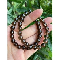 Smoky Quartz Crystal Bead Bracelet 8mm, Wholesale Genuine Smoky Quartz Stretch Gemstone Bracelet, Gift for Men & Women (1)