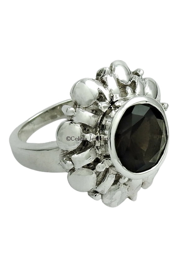 Smoky Quartz Genuine Gemstone Womens Designer Ring, Friendship Gifts For Her, Holiday Gift, Vintage Ring, Organic Ring, Statement Bridal Gifts Ring, Good Friday Gift (smoky-quartz, Size 7)