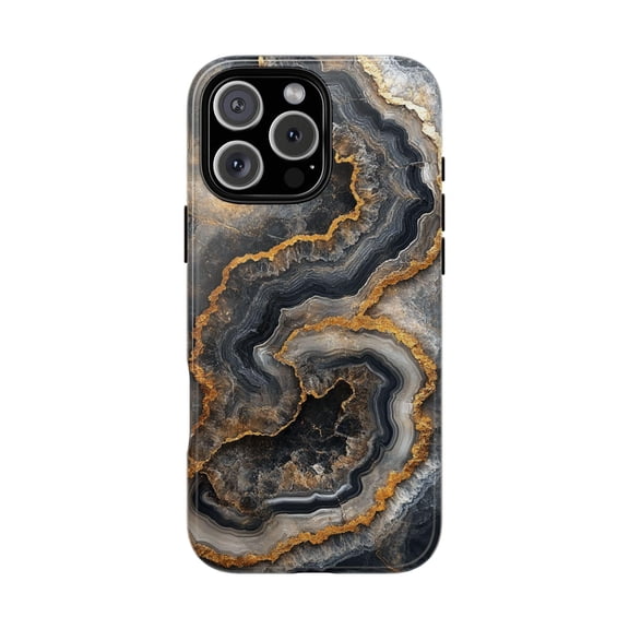 Smoky Quartz Geode Rock Slice Agate Texture Phone Case 17 16 15 14 13 12 11 Pro Max