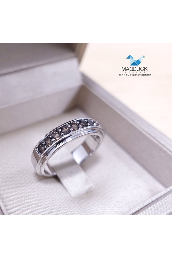 Smoky Quartz / Natural GemStones / Sterling Silver 925 Ring / Rhodium plated / Nickel-Free / MadDuckJewels RG1942sm / Thailand Jewelry