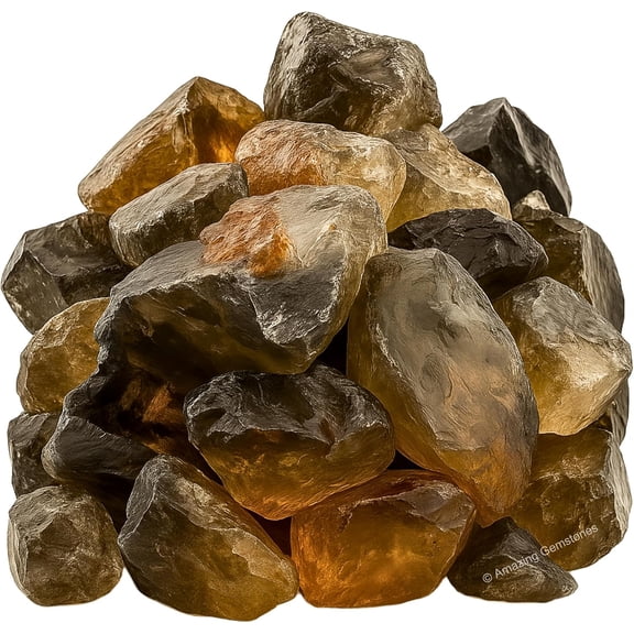 Smoky Quartz Rough Stones Natural Raw Crystals for Tumbling (5 Pieces)