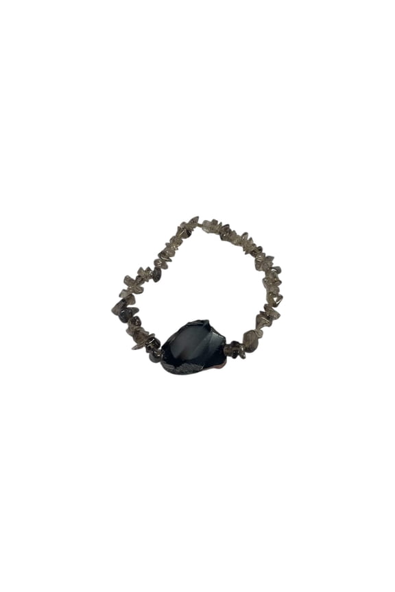 Smoky Quartz and Agate Stretch Bracelet | A Grounding and Protective Accessory