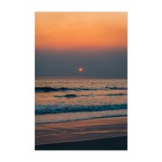Smoky Sunset 01 - Santa Monica California Photography Sunset Beach Ocean Coastal Nature Landscape Surf Unframed Wall Art Print 32 x 48 inches