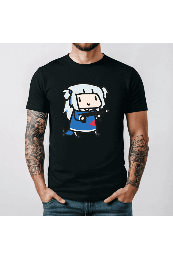 Smol Gawr Gura Hololive Vtuber Shark Girl Cute Chibi Graphic Tee V19382,Unisex S- 5XL