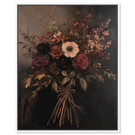 Smoldering Bouquet II Canvas Gothic Art Prints by Art Remedy, White Frame, 16 x 20