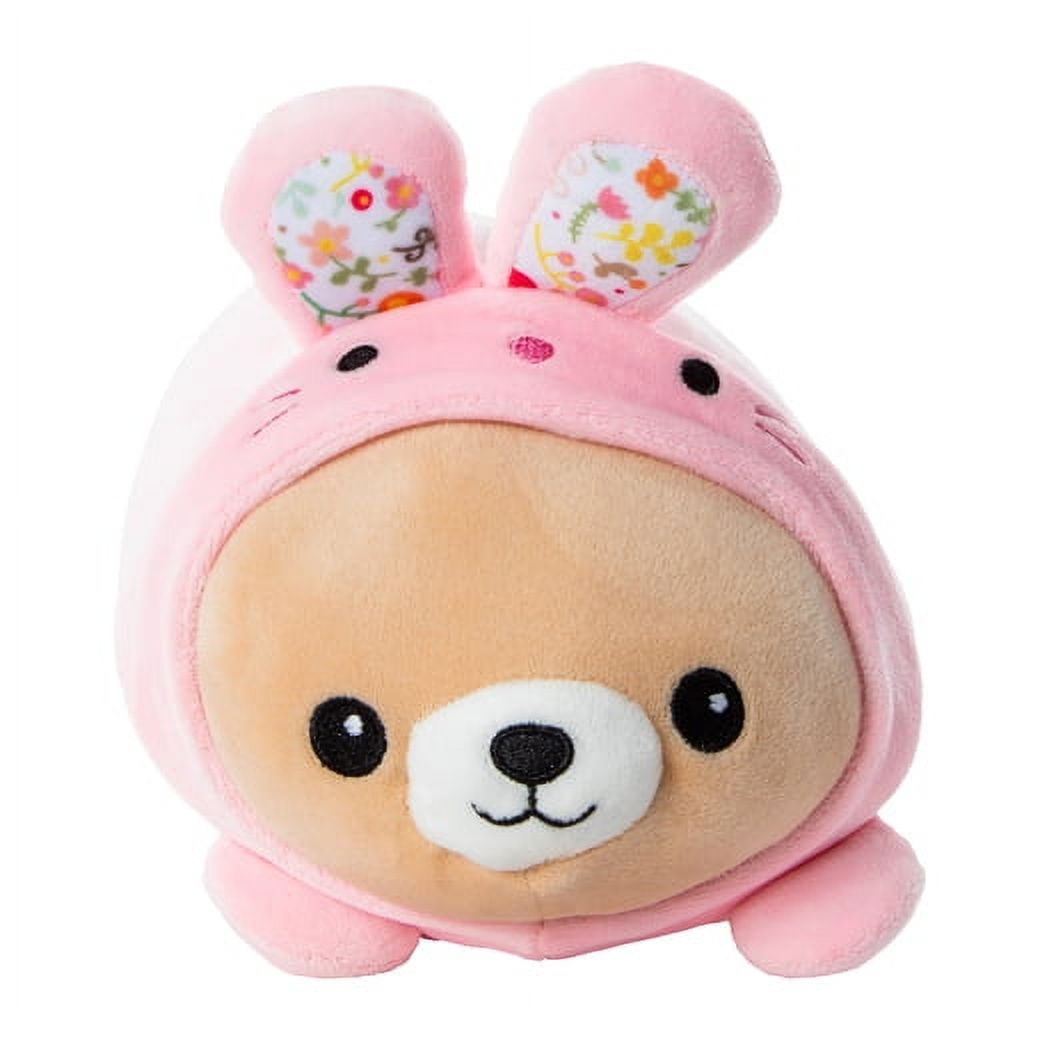 Smoochy Pals Soft Stuffed Bunny Rabbit Toy - Hooded Pink Kids Plushie