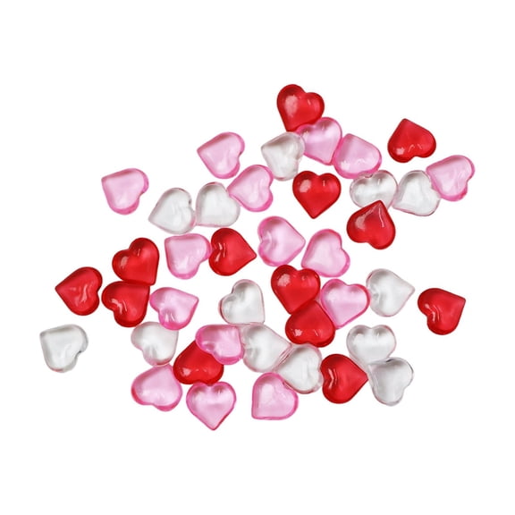 Smooth Acrylic Red Hearts for Valentine's Day Wedding Decoration, 0.39-Inch DIY Craft Accessories for Ornaments Garland Centerpieces, Bulk Mixed Colors