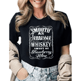 thumbnail image 1 of Smooth As Tennessee Whiskey Sweet As Strawberry Wine Graphic Tees Womans Tshirt Shirts Black/White S-5XL Tops, 1 of 4