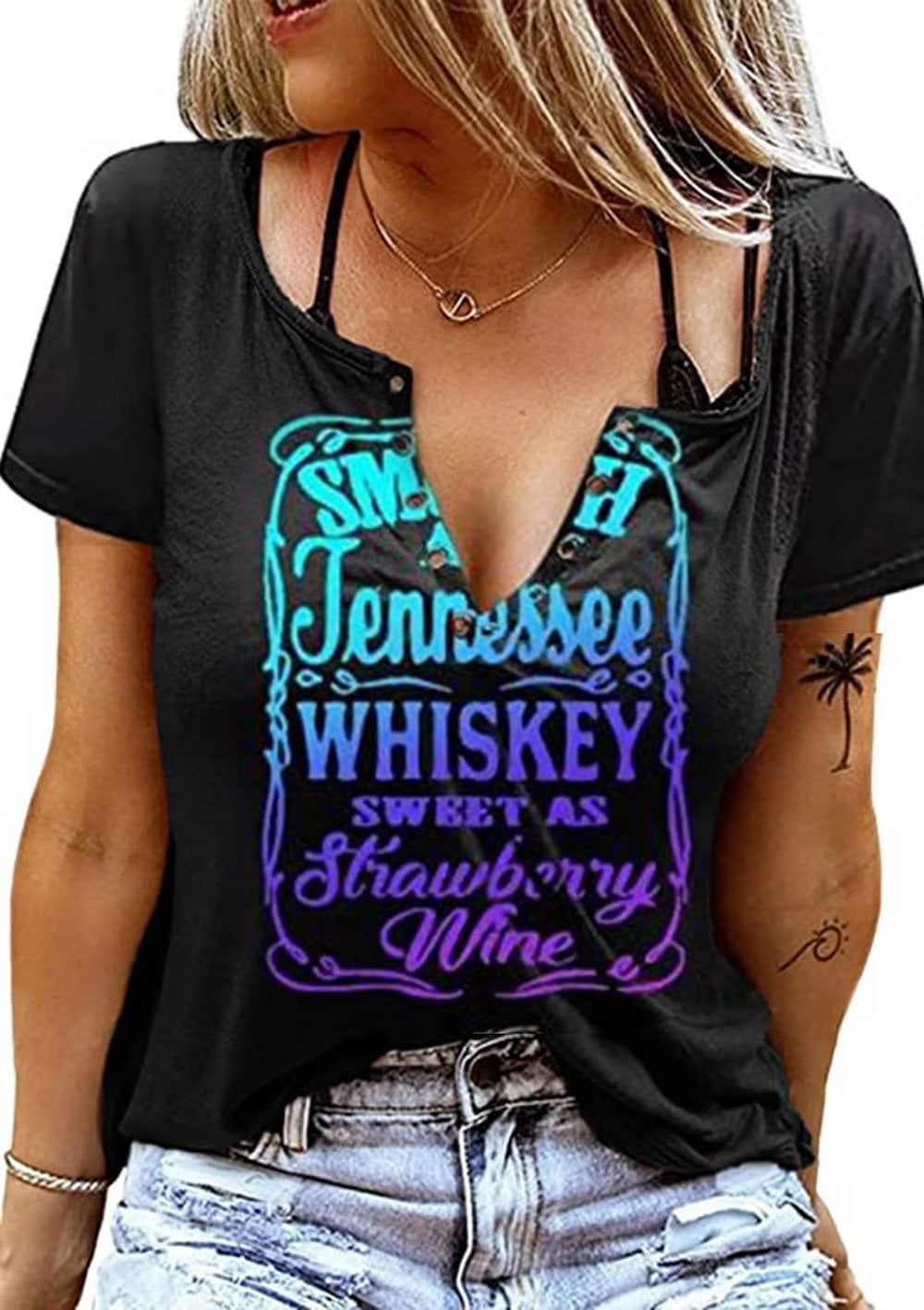 Smooth As Tennessee Whiskey Sweet As Strawberry Wine T-Shirt Smooth As Tennessee Whiskey Sweet As Strawberry Wine T-Shirt