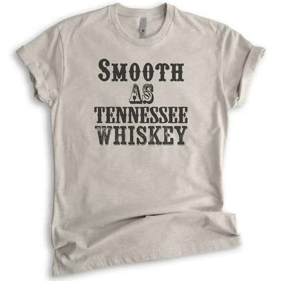 Smooth As Tennessee Whiskey T-shirt, Unisex Women's Men's Shirt, Whiskey Shirt, Vacation Shirt, Liquor Tee, Light Silk Gray, Small