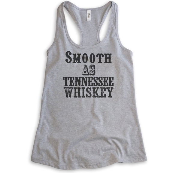 Smooth As Tennessee Whiskey Tank Top, Ladies Racerback Tank Top, Whiskey Tank, Vacation Tank, Liquor Tank, Heather Gray, X-Large