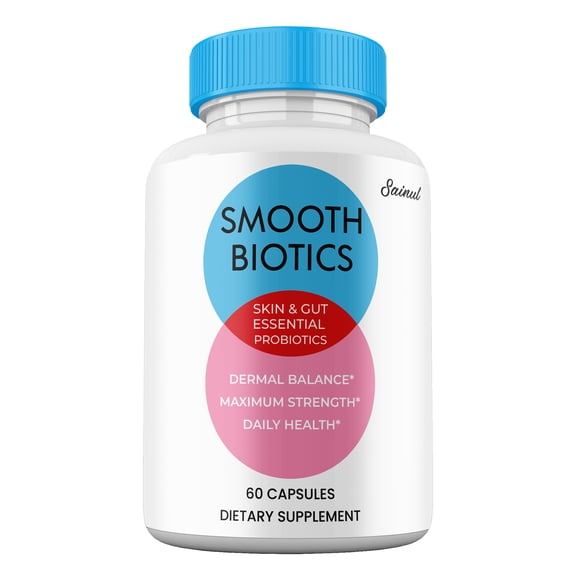 Smooth Biotic Capsules, SmoothBiotic Supplement Pills, Skin and Gut Health Probiotic, All Natural Advanced Formula (1 Pack)