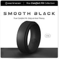 thumbnail image 1 of Smooth Black Step Edge Breathable Silicone Ring for Men 9mm Bandwidth, 1 of 7
