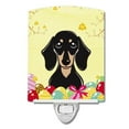 thumbnail image 1 of Smooth Black & Tan Dachshund Easter Egg Hunt Ceramic Night Light, 1 of 1